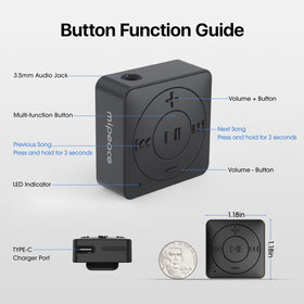 Compact design of MIPEACE Bluetooth adapter for easy travel
