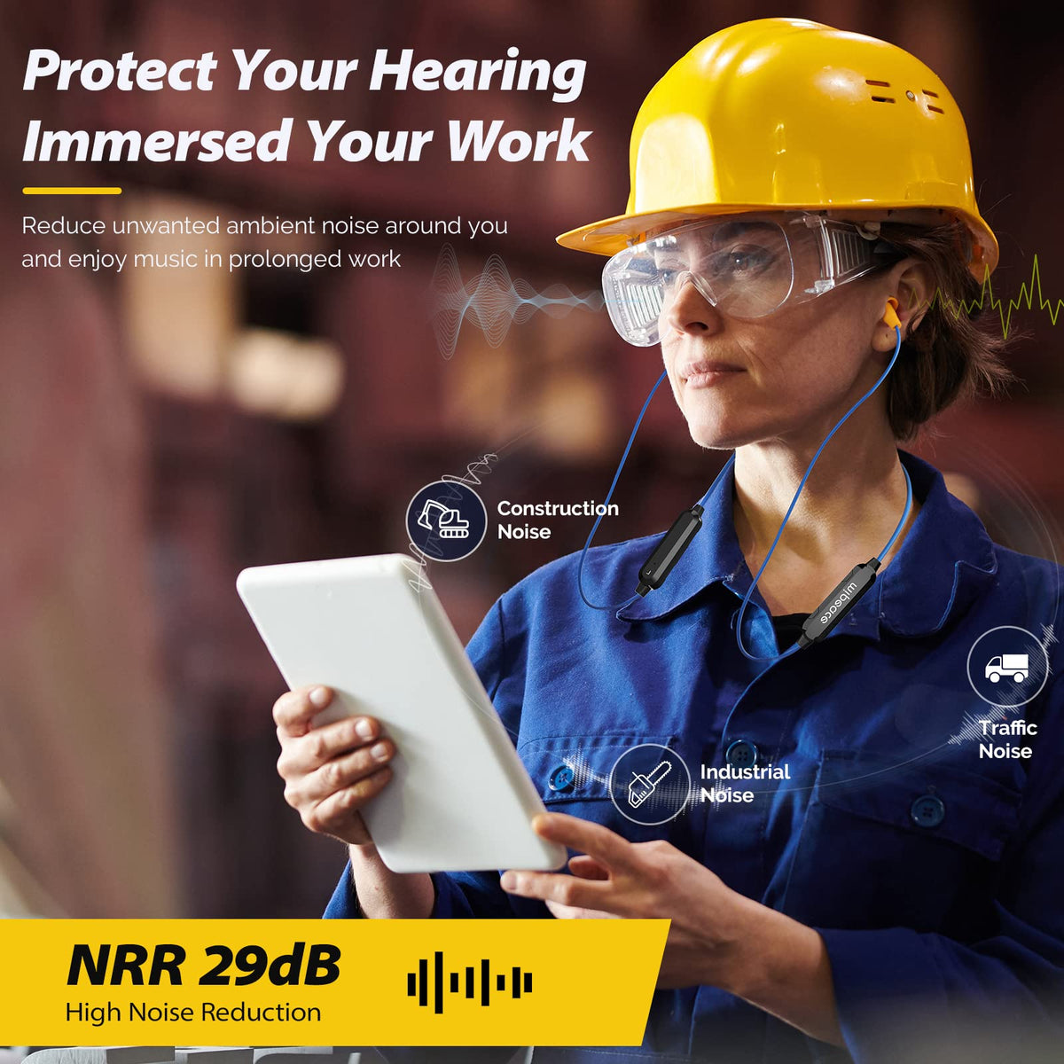 MIPEACE compact earplug-profile demonstrating discreet in-ear safety benefit
