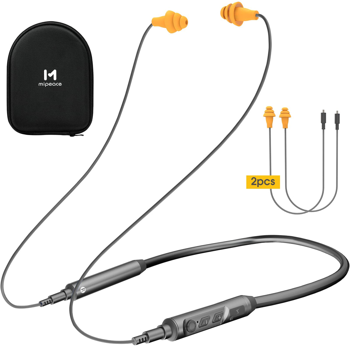 MIPEACE front view neckband earbuds showing design and comfort