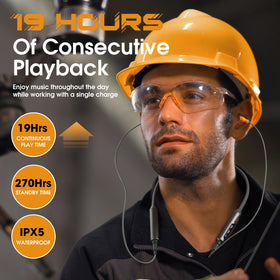 MIPEACE flexible neckband shown with scale for lightweight comfort