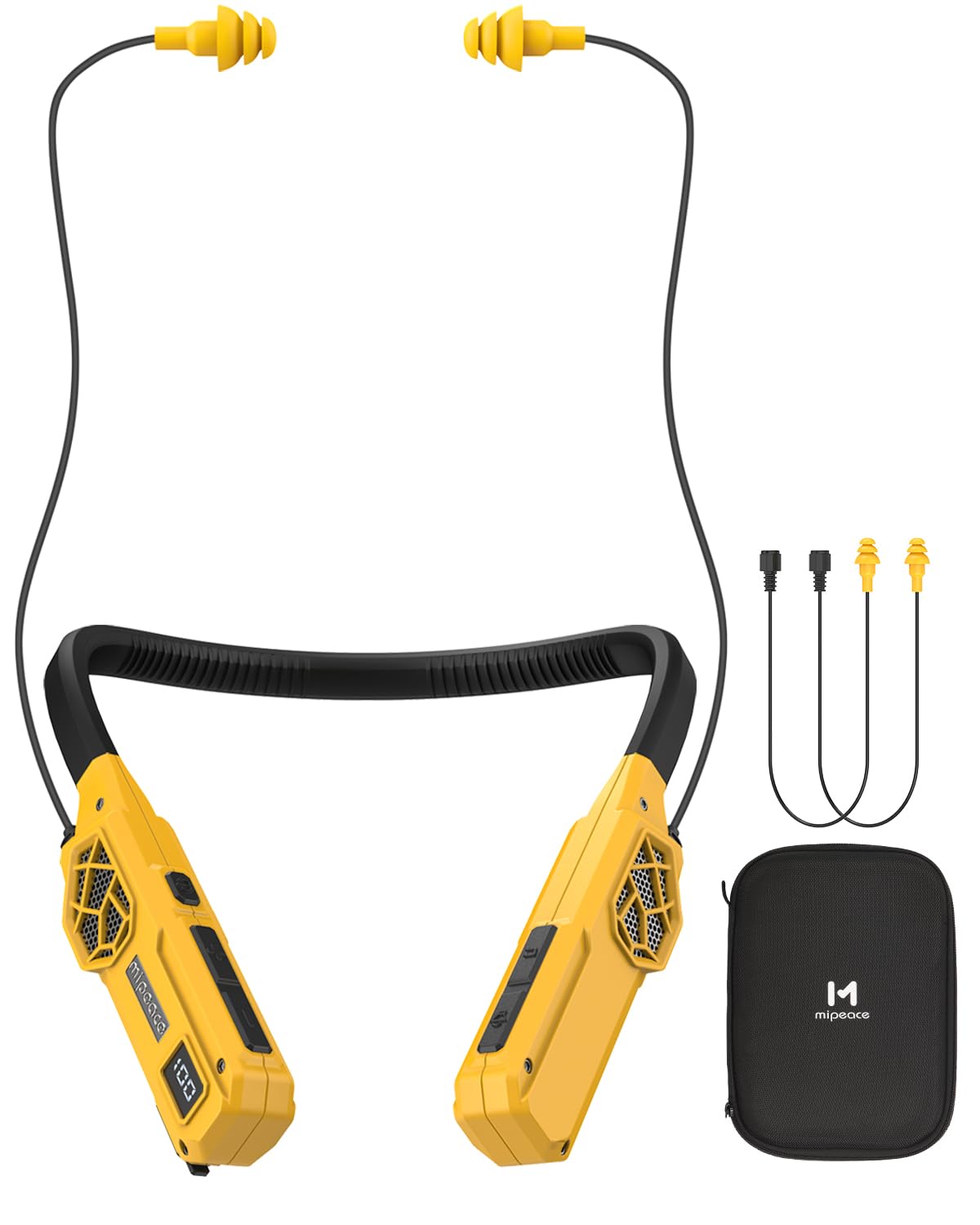 MIPEACE neckband headphones with 29dB noise reduction for safer hearing on worksites.
