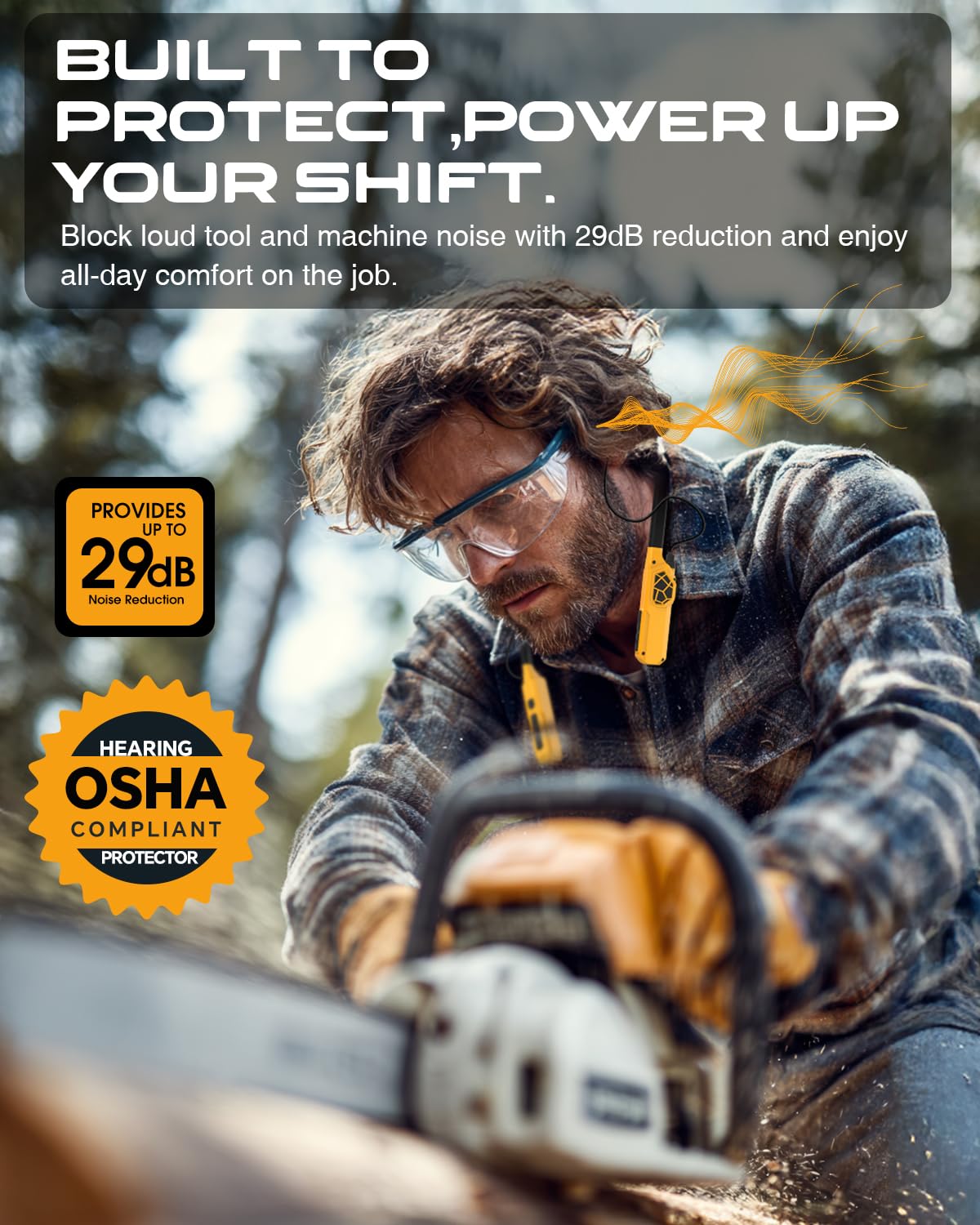 MIPEACE open-ear design keeps you aware while listening on the job.
