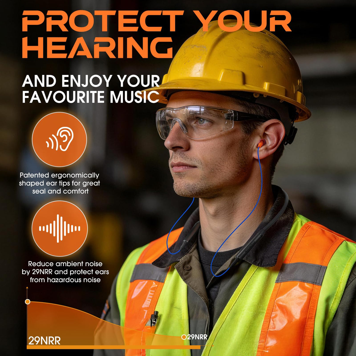 MIPEACE oval silicone tip close-up demonstrating secure-fit and noise reduction benefit
