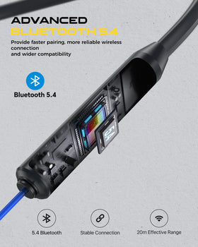 MIPEACE earbuds beside a smartphone showing compact scale and 20+ hour battery convenience