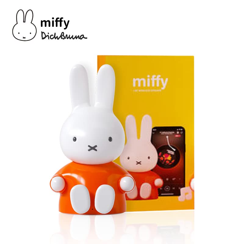 Mipow Miffy figurine with extended feet doubles as a convenient phone stand.