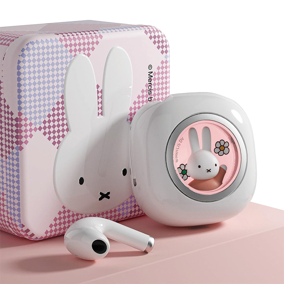 MIPOW front packaging showing Miffy iron box and earbuds, appealing gift presentation