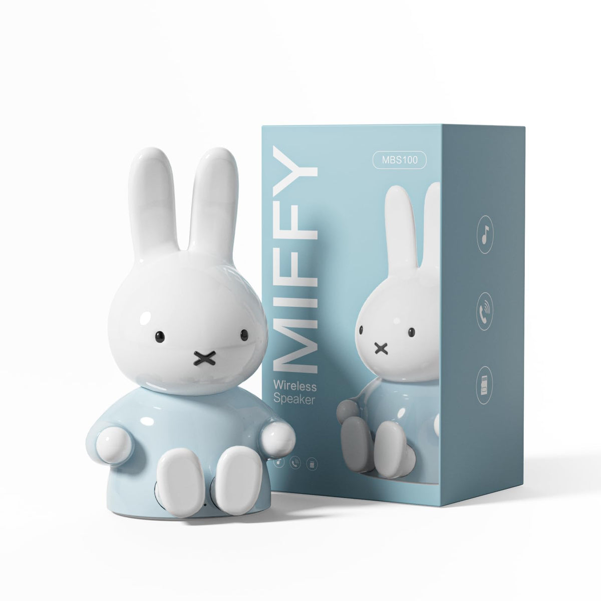 MIPOW Miffy portable Bluetooth speaker front view for desk decor and clear audio