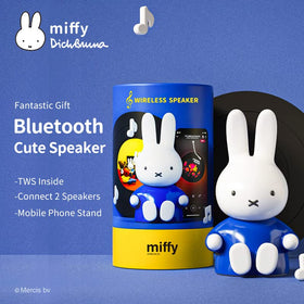 Mipow Miffy speaker angled shot highlights compact design and easy wireless pairing.
