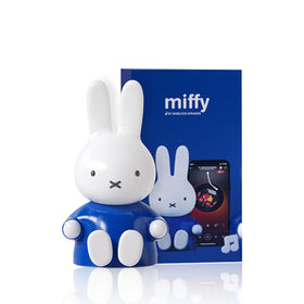 Mipow Miffy portable Bluetooth speaker front view with cute figurine design and rich stereo sound.