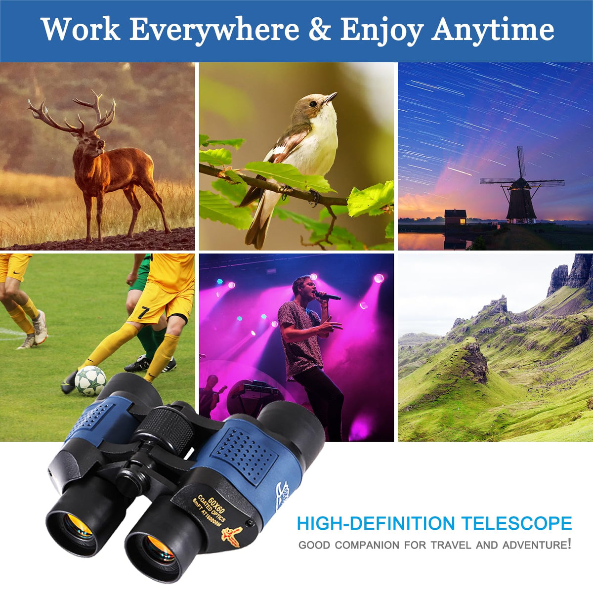 MIQXUAS binoculars support hiking and camping with reliable performance.
