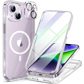 Miracase front view showing full‑body protection and clear glitter finish benefit: shows phone design