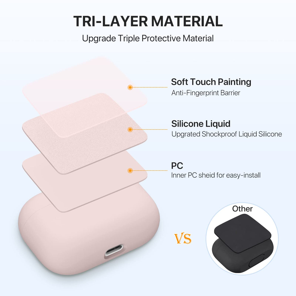 Miracase precise fit for AirPods Pro with color-matched top and bottom.