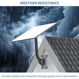 Mirexion mounted on roof securing Starlink dish against wind for stability
