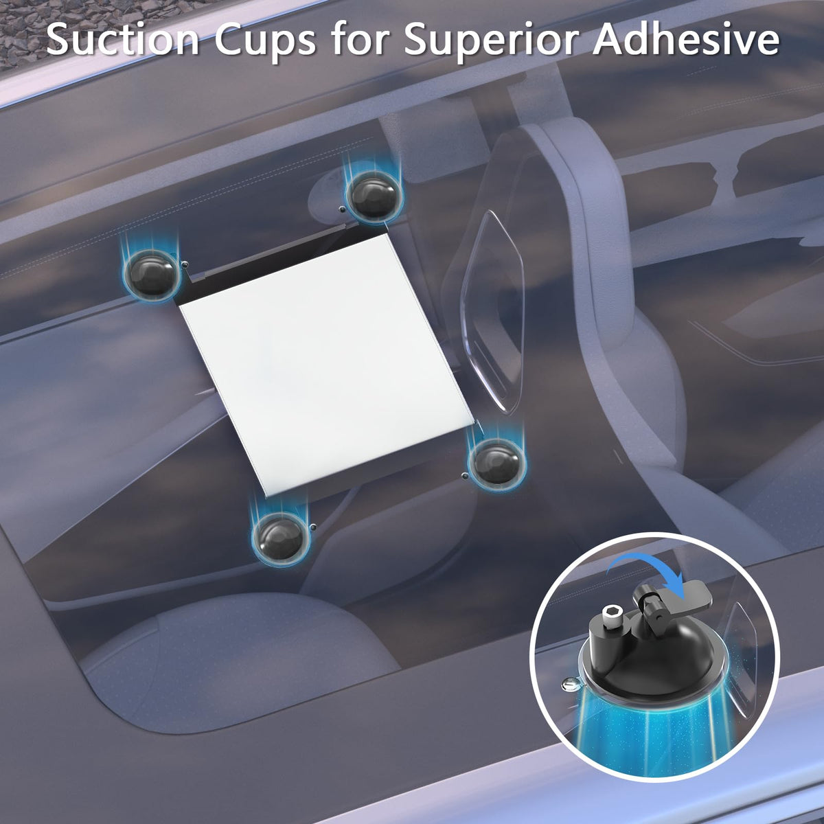 Mirexion Starlink Mini Mount with strong suction cups for secure vehicle attachment.