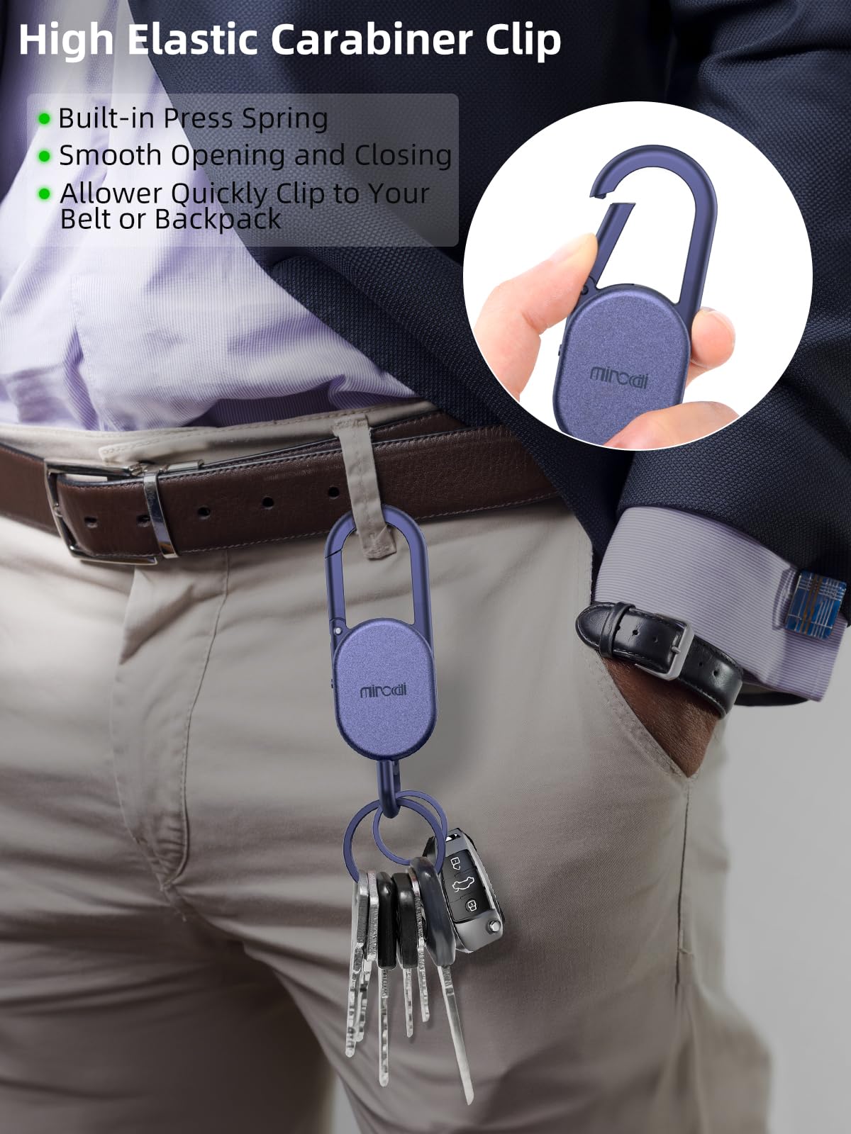 Miroddi rechargeable keychain battery offers long life between charges