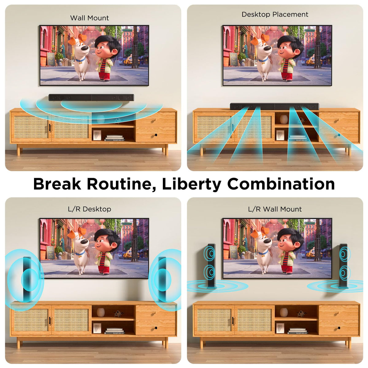 Miroir 2.0ch 100W soundbar auto-connect for clutter-free setup