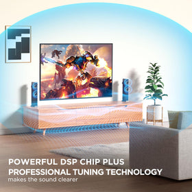 Miroir 2.0ch 100W soundbar dual drivers deliver rich stereo output