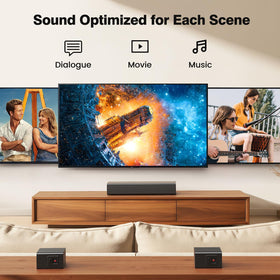 Miroir surround speakers with 20ft cable showing installation convenience