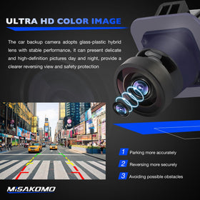 Misakomo color distance guide lines provide clear reversing cues.