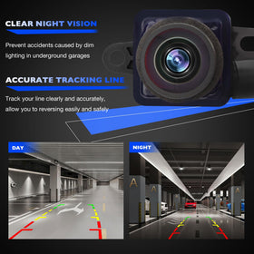 Misakomo rear view camera featuring glass-plastic hybrid lens for HD day and night.