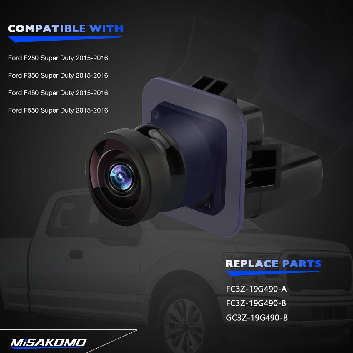 Misakomo high-resolution rear camera delivers clear images during reverse maneuvers.