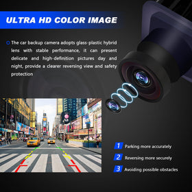Misakomo HD color night vision rear camera for clear day and night images.