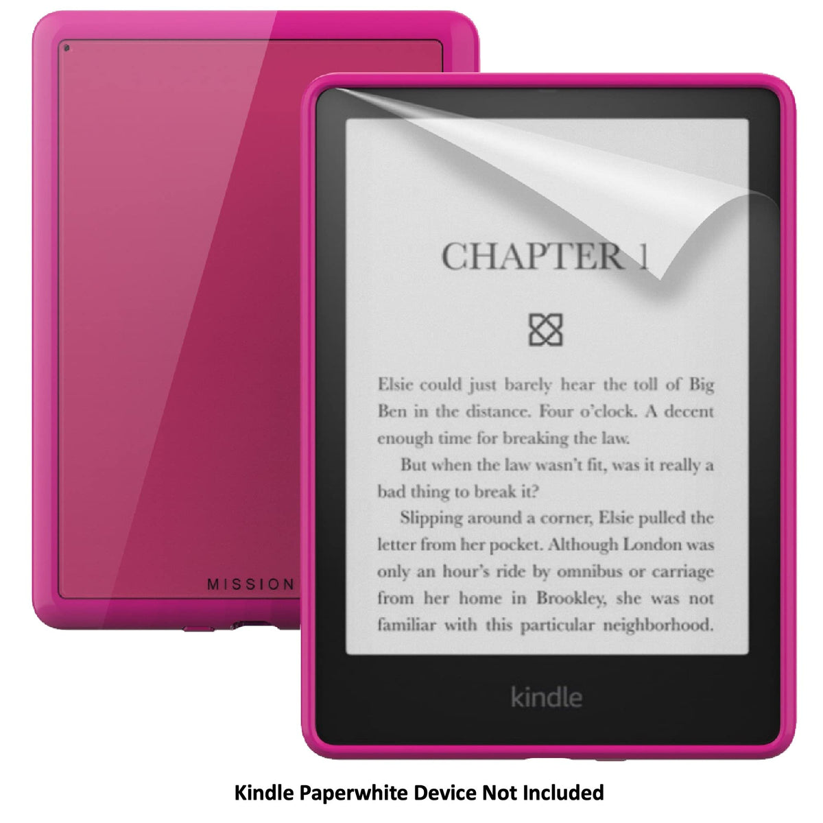 Side view of the clear-edged case showing precise access to buttons.