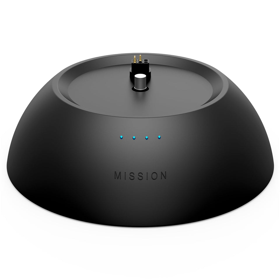 Mission Cables Battery Base front view showing sleek profile and portability benefit