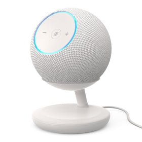 Mission Cables side profile showing slim stand and stable Echo Dot Max placement benefit