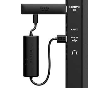 Mission Cables front packaging showing cable and adapter, simplifies setup
