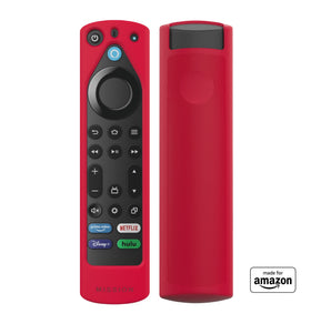 Mission Cables remote cover for Fire TV Edition, front view, adds grip and color