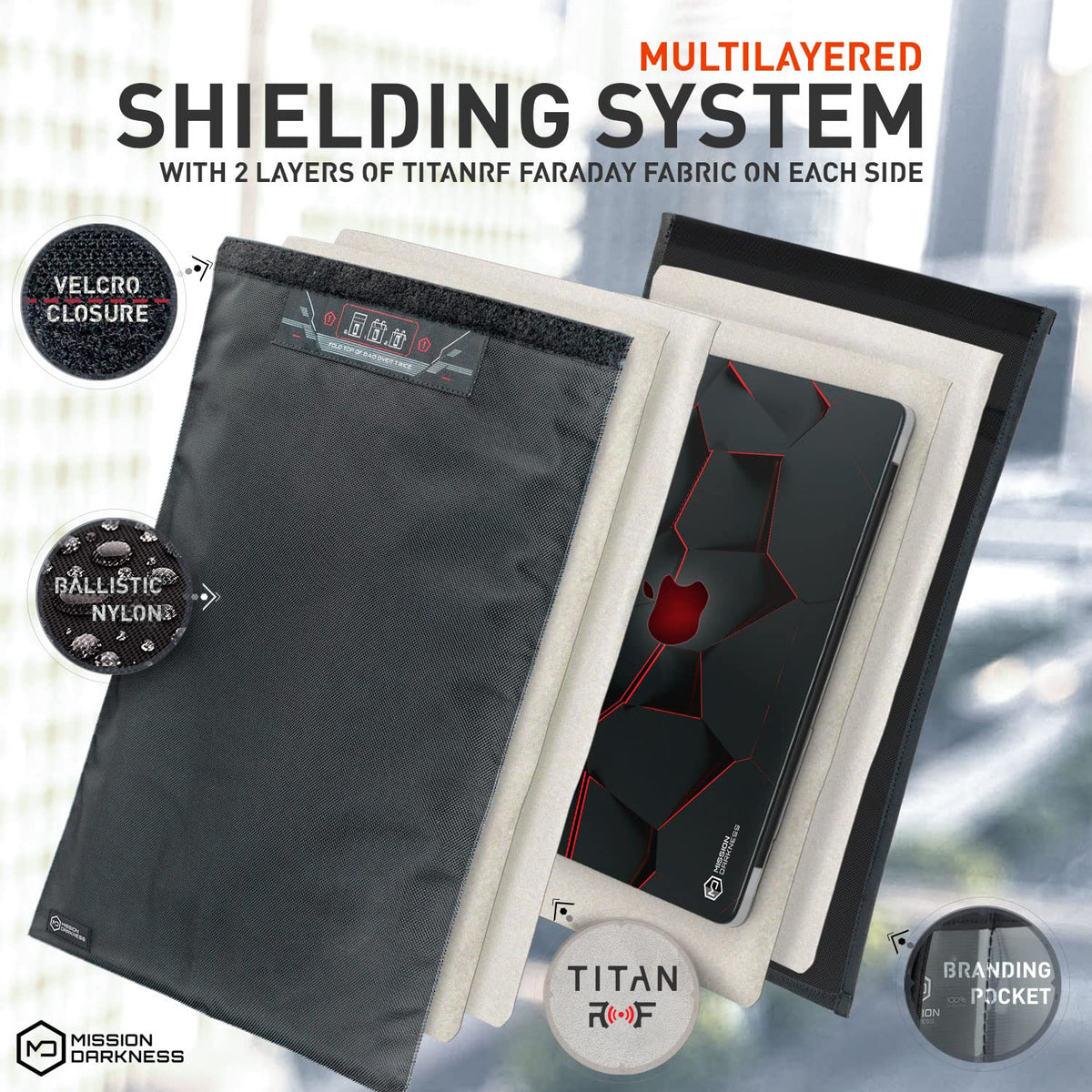 Mission Darkness Faraday bag serial number enables asset tracking and inventory.