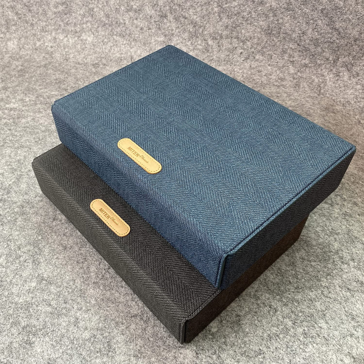 Premium PU leather and suede finish on MITER case