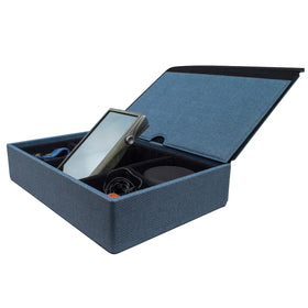 Magnetic cover of MITER case closes securely during travel