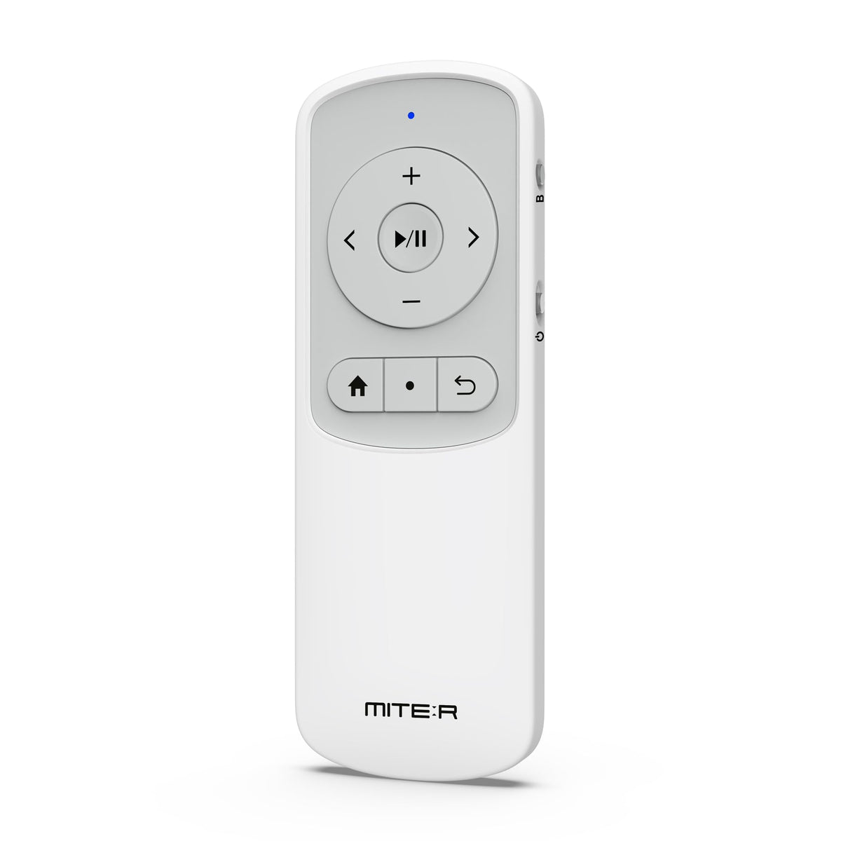 MITER remote is lightweight at 27g with a wrist strap for portability.