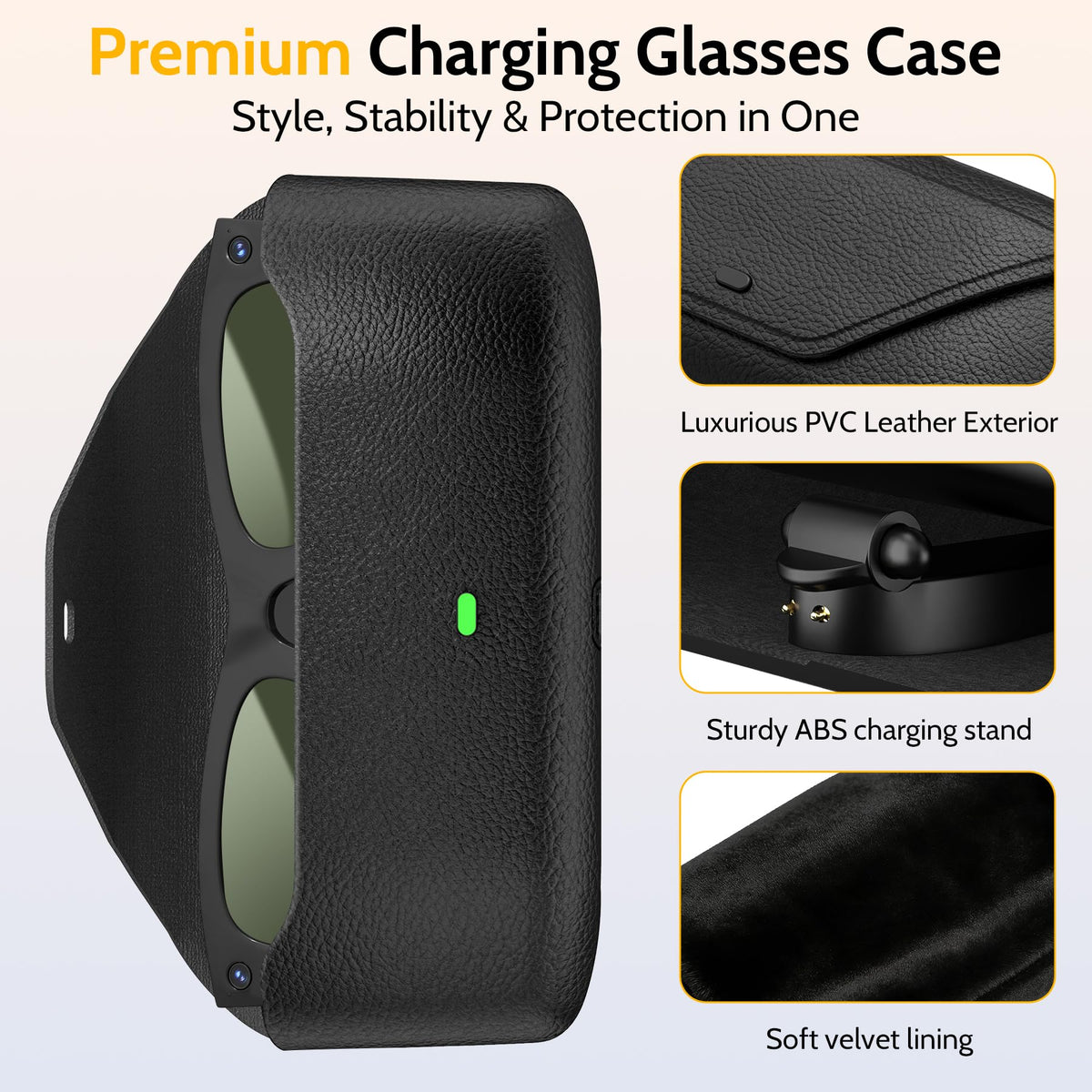 MIUOLV case in use with Ray-Ban Meta glasses being charged on the go for extended runtime