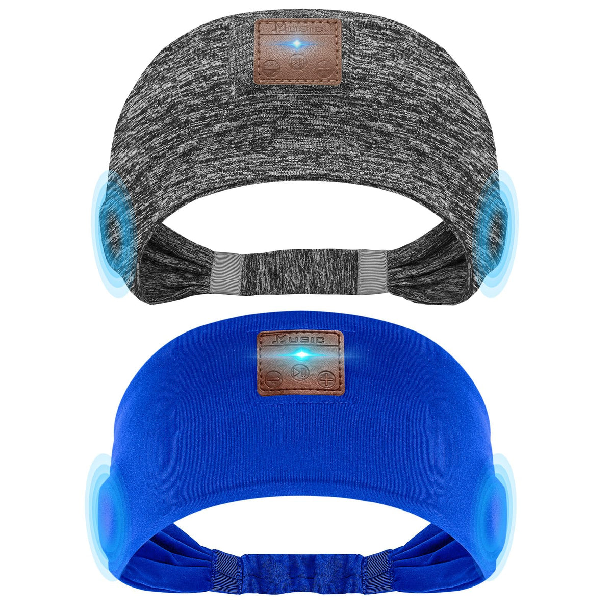 Mixiba front packaging showing both blue and dark gray headbands and contents, convenient dual set