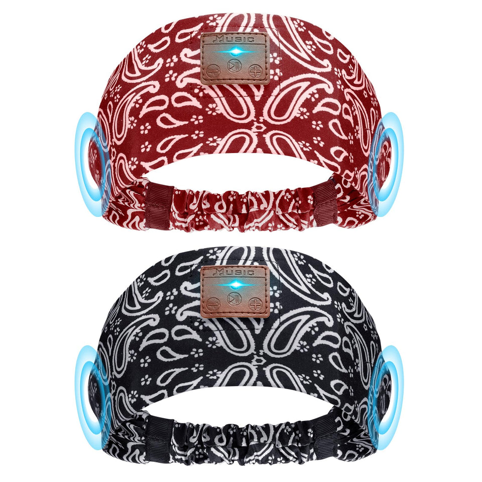 Mixiba front packaging showing two patterned headbands and included accessories for convenience