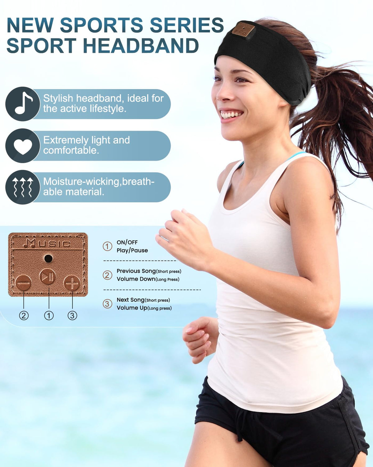 Mixiba used during yoga showing breathable headband staying secure and dry