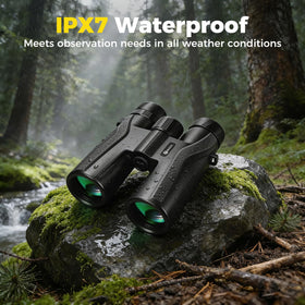 MIXIO 10x42 UHD binoculars compact design and durable construction.