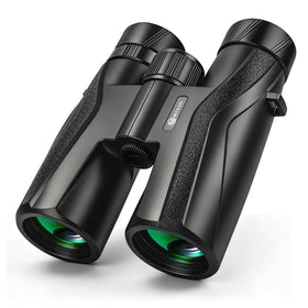 MIXIO 10x42 UHD binoculars front view for travel and camping.