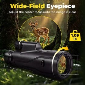MIXIO 15x56 monocular—phone adapter in action for quick distant-shot capture.