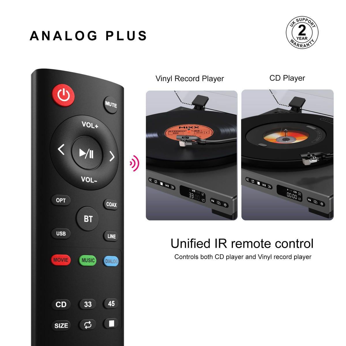 MIXX Analog Plus CD display aids quick track navigation.