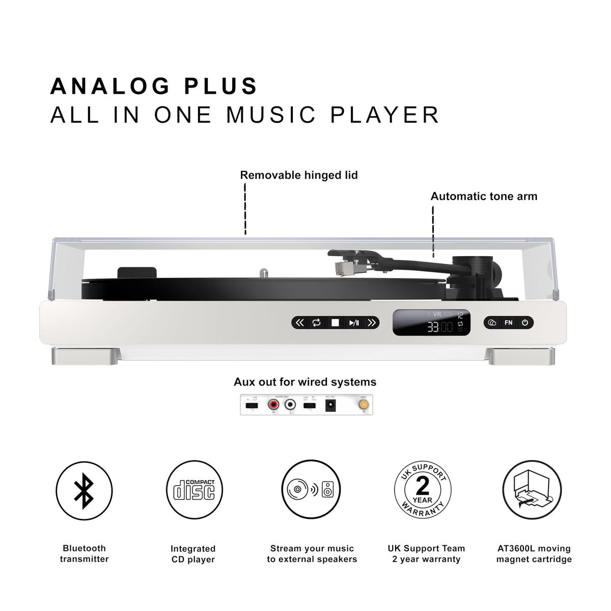 MIXX Analog Plus fully automatic turntable enables hands-free vinyl playback.