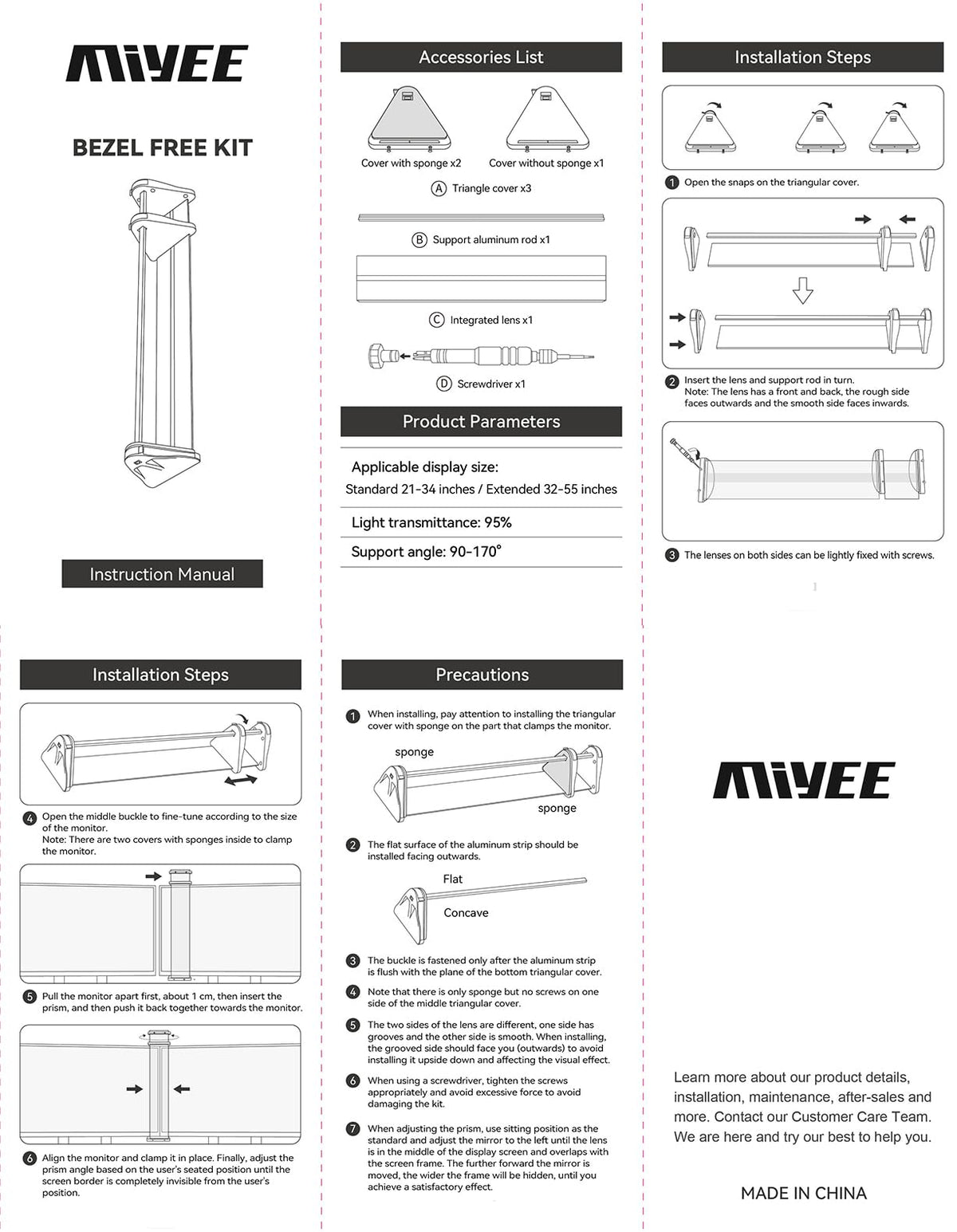 MiYee bezel-free kit front view reveals sleek bezel-free design.