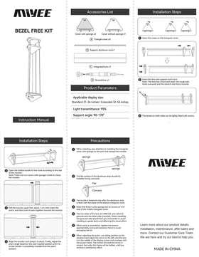 MiYee bezel-free kit front view reveals sleek bezel-free design.