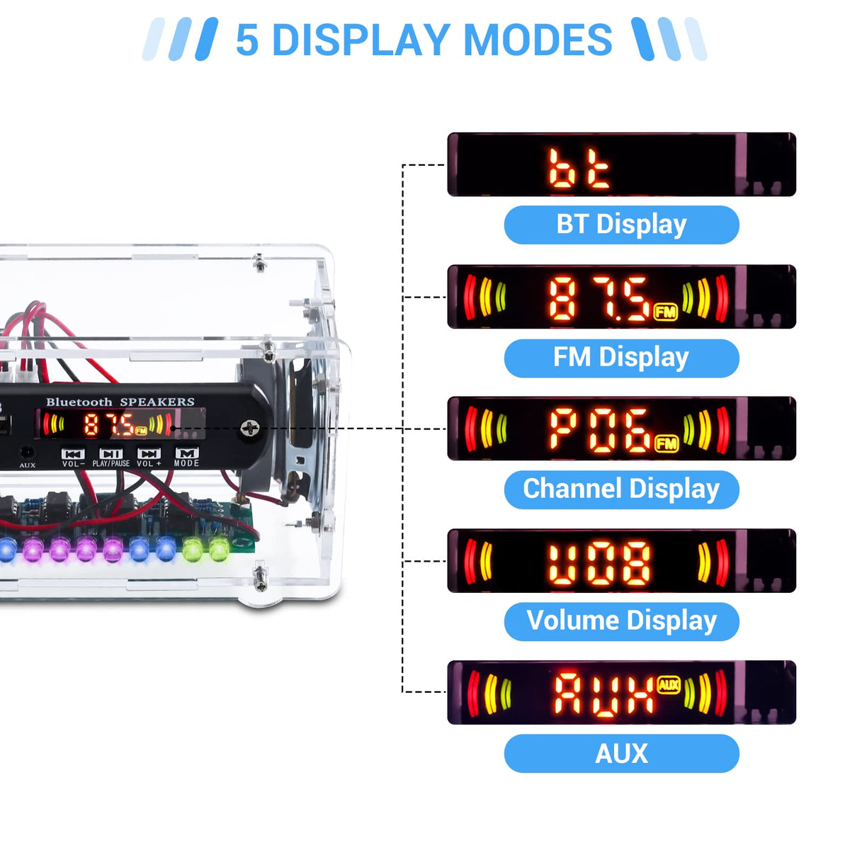 MiOYOOW 12 LED lights flash with music rhythm