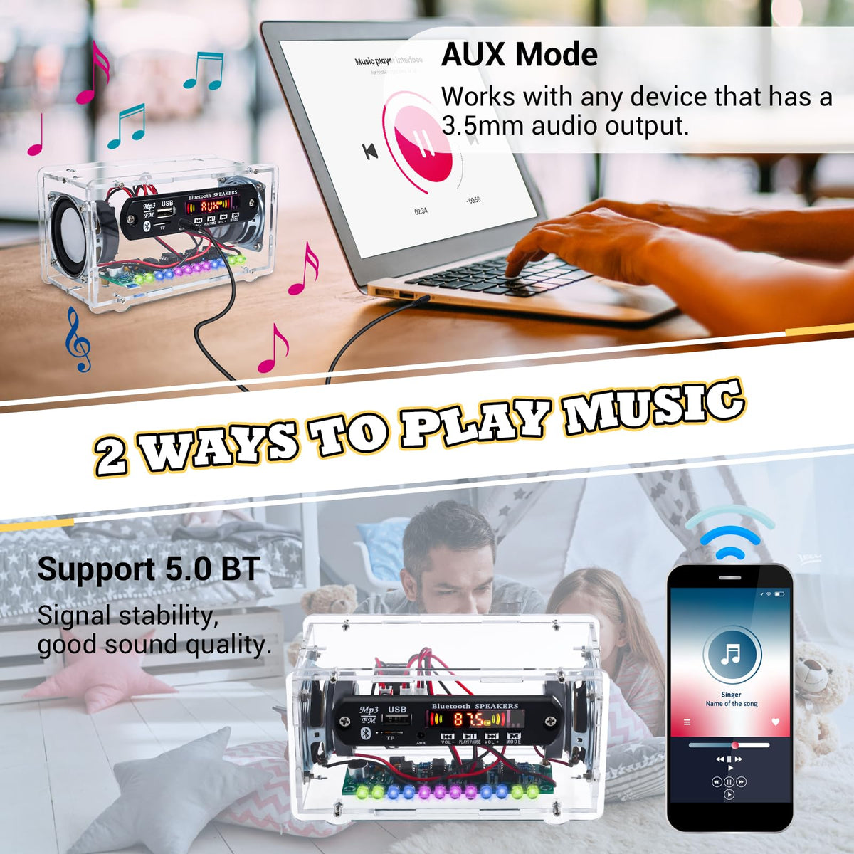 MiOYOOW USB/TF playback to play music without phone drain