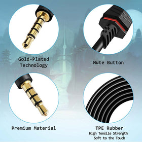 MJKOR inline mute cable length feature showing 2-meter reach.