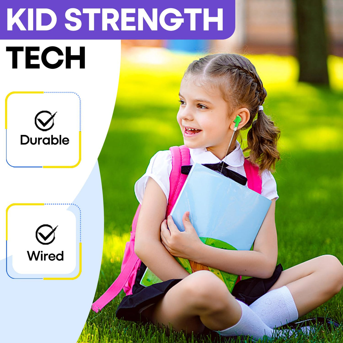 MKDTNJT earbuds in classroom setting helping students use shared devices